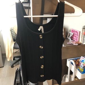 black button up tank top